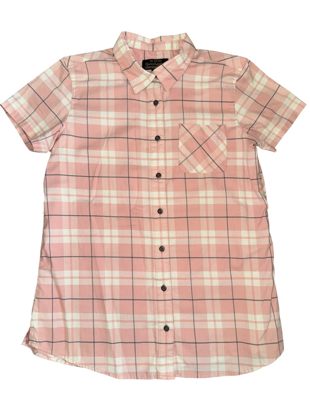 Noble Outfitters Pink Plaid Western Button Front Shirt Women Medium
